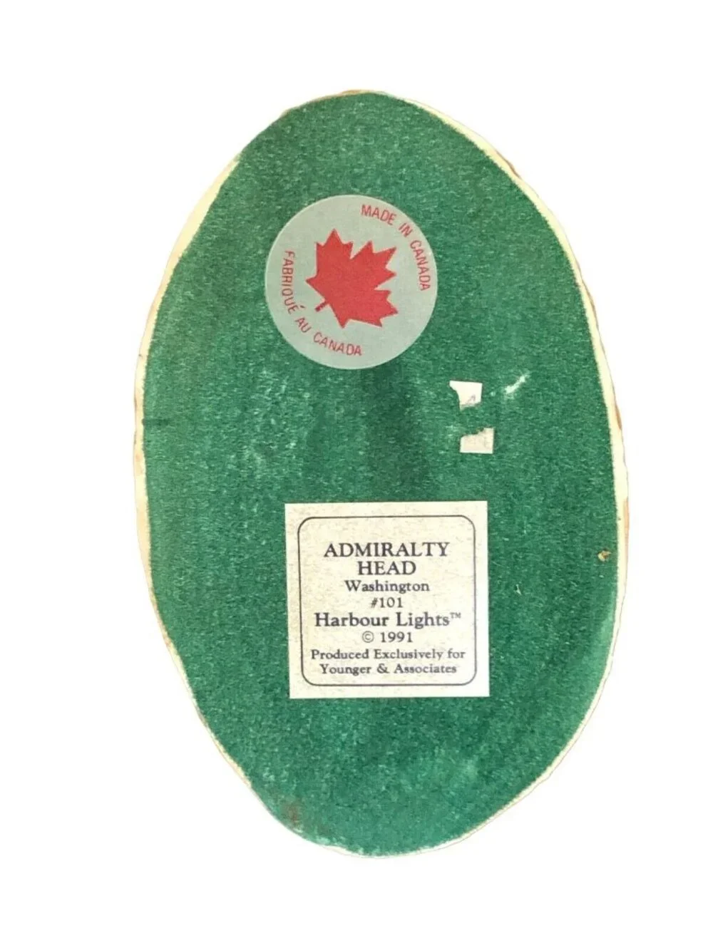 Harbour Lights Admiralty Head Washington HL 101 973/5500 1991 Made in Canada COA